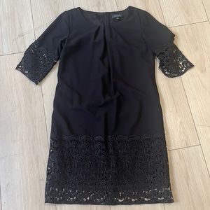 Tahari dress lace crochet black size 2